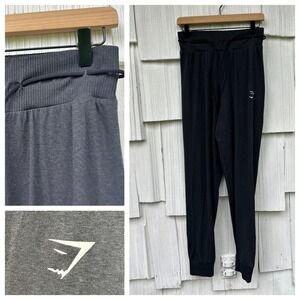 Gymshark Vital Seamless‎ 2.0 Ankle Joggers High Rise Drawstring Waist Black S